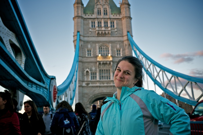 Jen being a happy tourist.