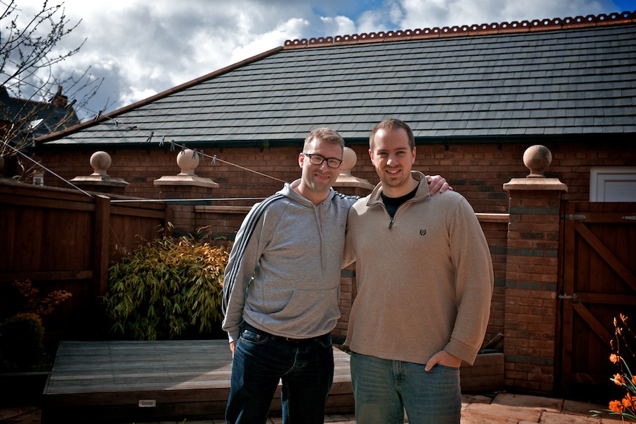 Gareth and Jack in the back garden.