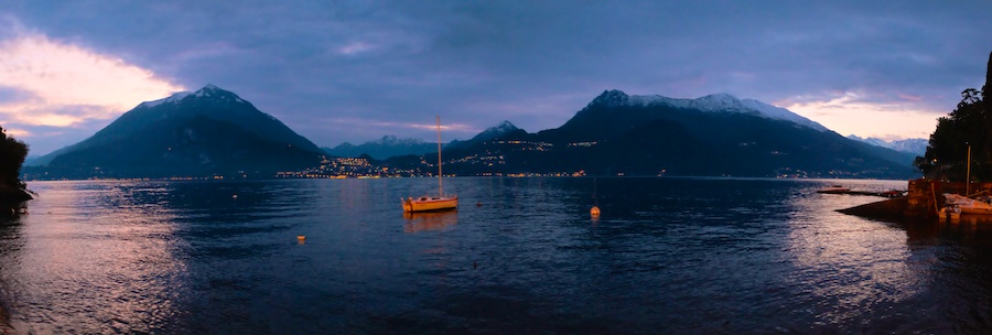 Lake Como at night