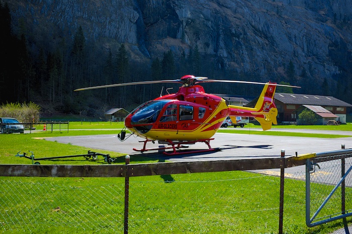 A helicopter pad we can see in the distance from our chalet. They've been known to airlift cows.